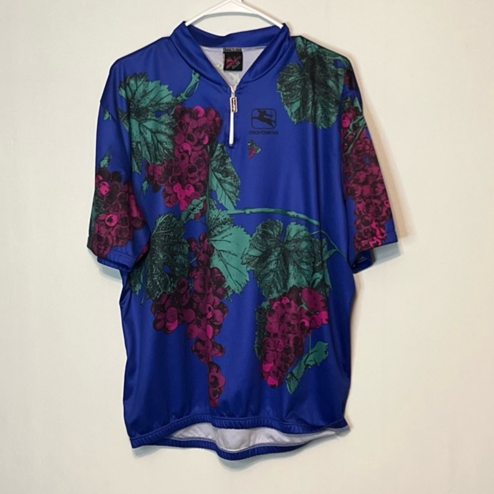 Giordana Women's Jersey Cycling Bike Size XXXXL Short Sleeve Top Grapes 1/4 Zip.